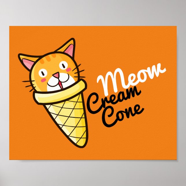Customizable Meow Cream Cone Poster (Front)