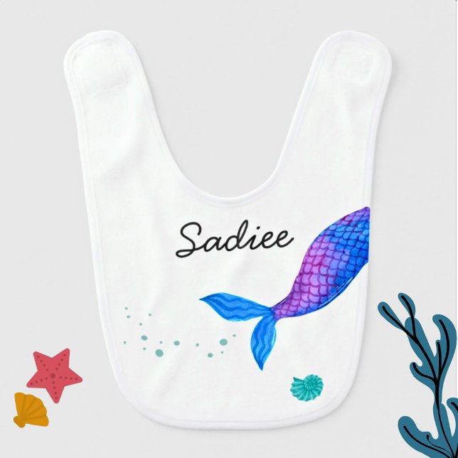 Customizable  Mermaid Baby Bib (Creator Uploaded)