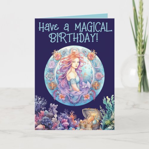 Customizable MERMAID Birthday Card