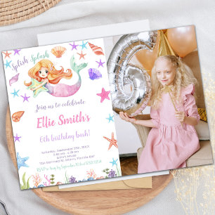 Customizable Mermaid Birthday Invitations for Kids