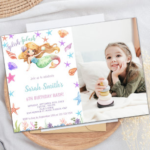 Customizable Mermaid Birthday Invitations for Kids