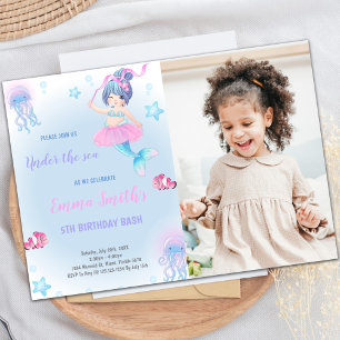 Customizable Mermaid Party Invitation for Kids
