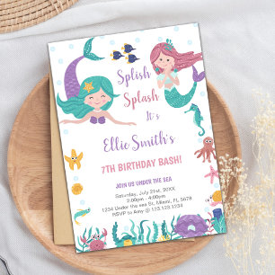 Customizable Mermaids Under The Sea Invitation
