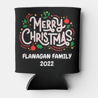 Customizable Merry Christmas Can Cooler