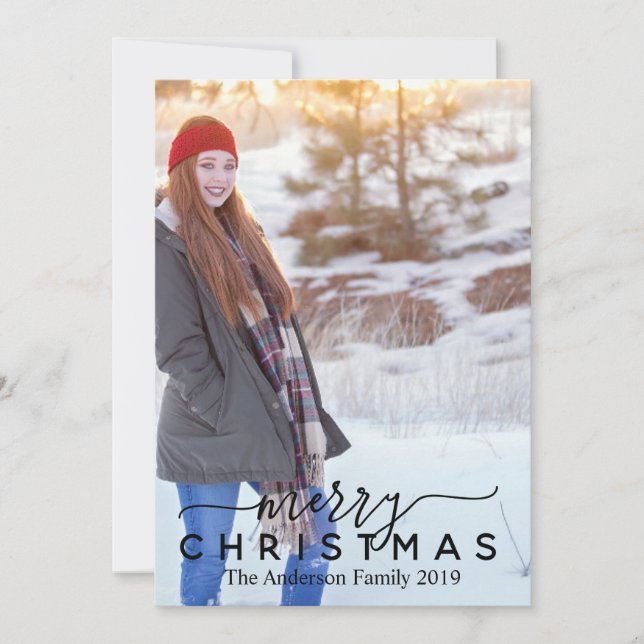 Customizable Merry Christmas Holiday Card (Front)