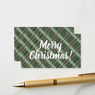 Customizable Merry Christmas Plaid Enclosure Card