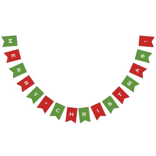 Customizable Merry Christmas Red and Green Banner