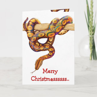 Customizable Merry Christmas Snake Card