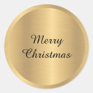 Customizable Merry Christmas Text Add Your Name Classic Round Sticker