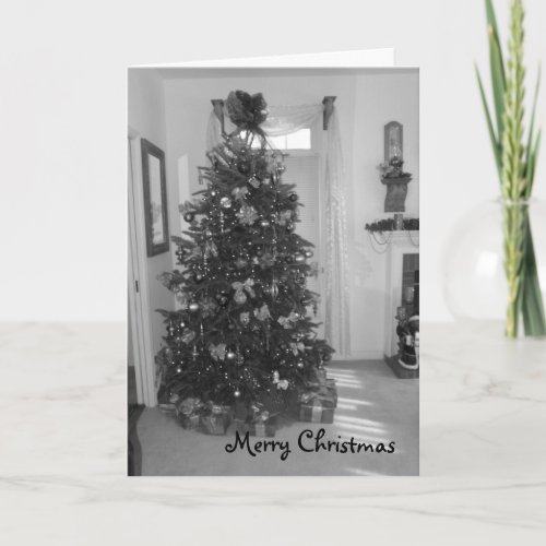 Customizable Merry Christmas Tree Card