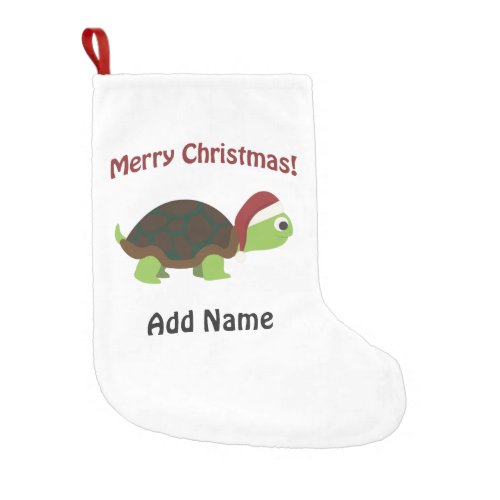Customizable Merry Christmas Turtle Small Christmas Stocking