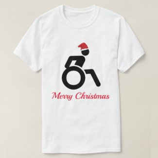 Customizable Merry Christmas w/ Wheelchair & Hat T-Shirt