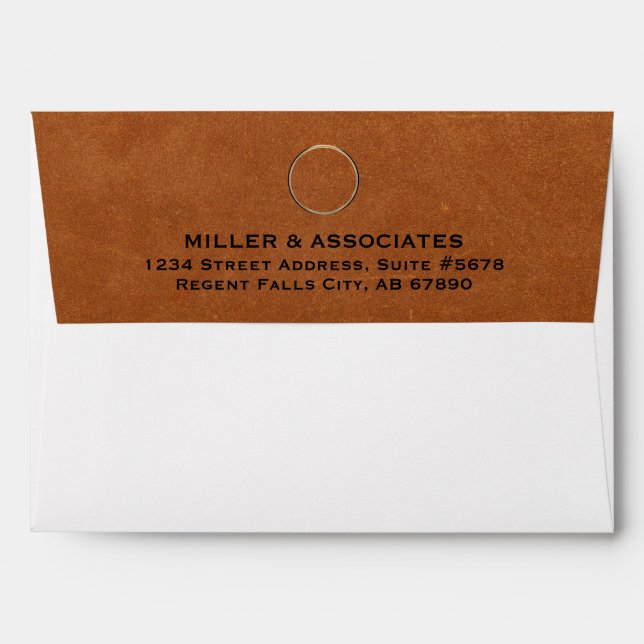 Customizable Metallic Gold Logo Return Address Envelope (Back (Top Flap))