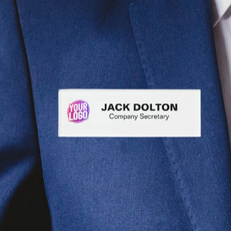 Customizable Metallic Name Tag for Company Staff