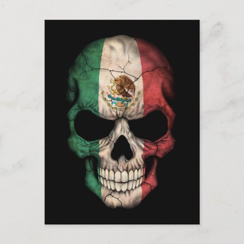 Customizable Mexican Flag Skull Postcard