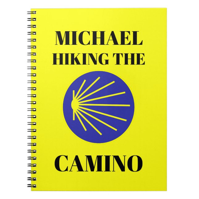 Customizable "Michael Hiking the Camino" Notebook (Front)