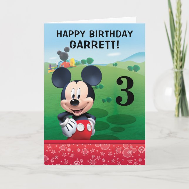 Customizable Mickey Mouse Birthday Card (Front)