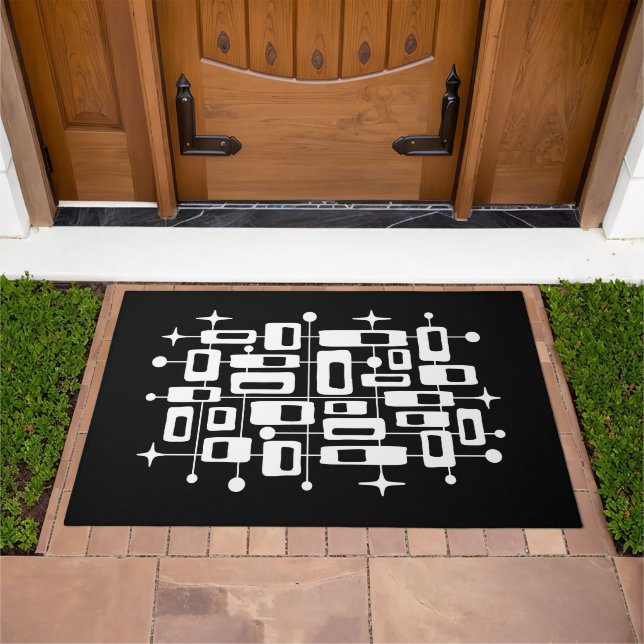 Customizable Mid Century Modern Atomic Abstract Doormat (Outdoor)