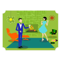 Customizable Mid Century Modern Couple Invitation