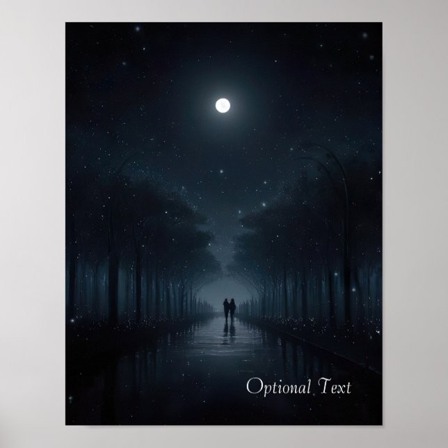 Customizable Midnight Stroll in Moonlight Poster (Front)