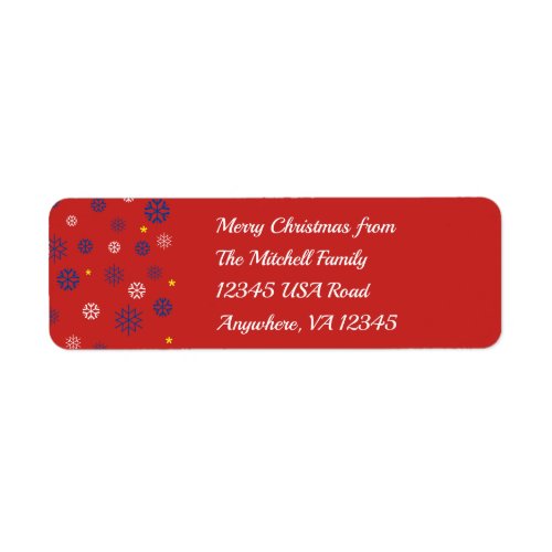 Customizable Military Christmas Snowflakes Label