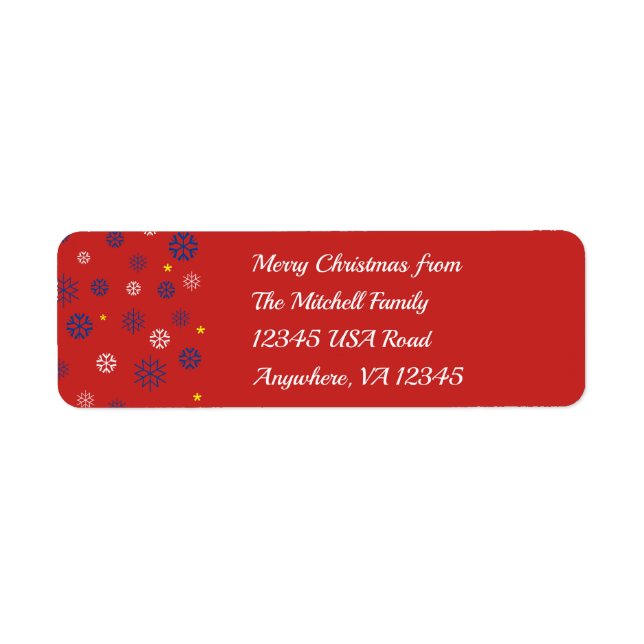 Customizable Military Christmas Snowflakes Label (Front)