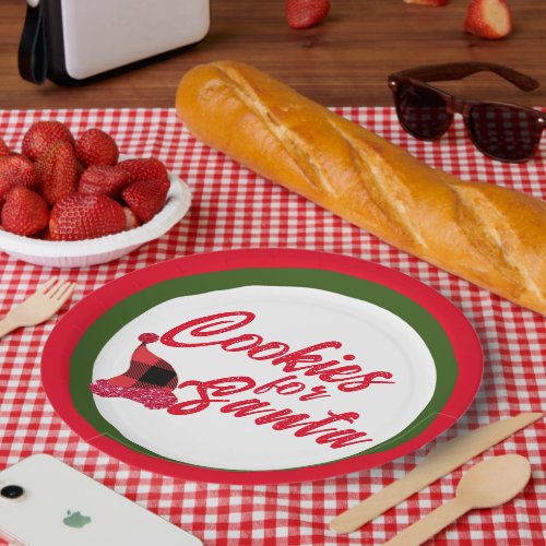 Customizable Milk and Cookies for Santa Christmas Paper Plates