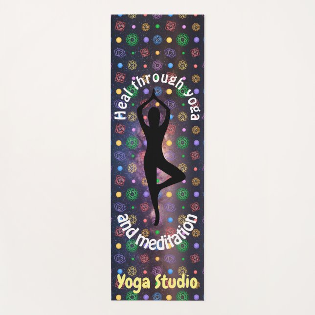 Customizable milky way chakra yoga pose mat (Front)