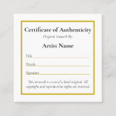 Miniature Fillable Certificate of Authenticity Cards for 