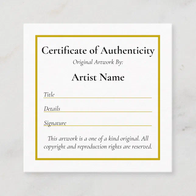 thumbnail image 2 of Mini Certificate Of Authenticity, 5 X 7 Inch Premium Certificates, Perfect For Valuations, Gifts, Collectibles And Artwork, Bulk Pack Of 48 2 of 9