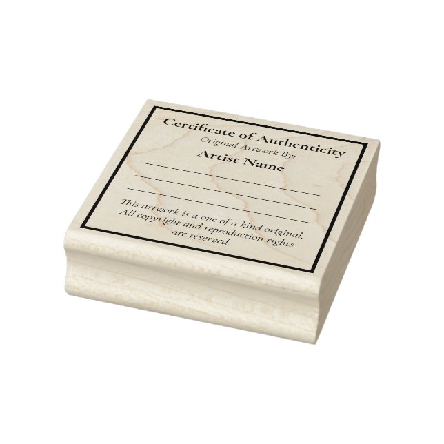 Customizable Mini Certificate of Authenticity Rubber Stamp (Stamp)
