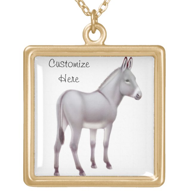 Customizable Miniature Sicilian Donkey Necklace (Front)