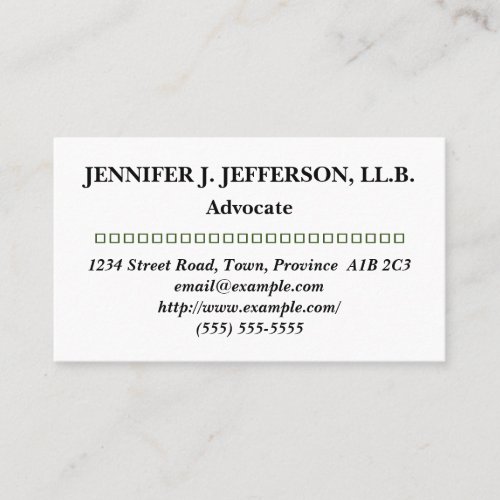 Customizable  Minimal Advocate Business Card