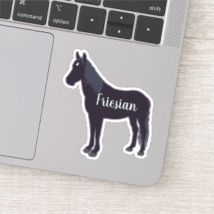 Customizable Minimal Friesian Horse Silhouette Sticker