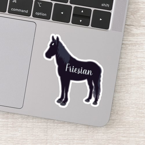 Customizable Minimal Friesian Horse Silhouette Sticker