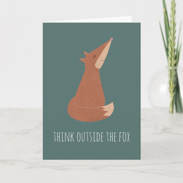 Customizable Minimalist Cute Fox Note Card (Front)
