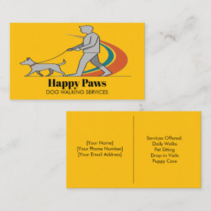 Customizable Minimalist Dog Walker Business Card