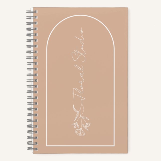 Customizable Minimalist Floral Studio Notebook  (Front)