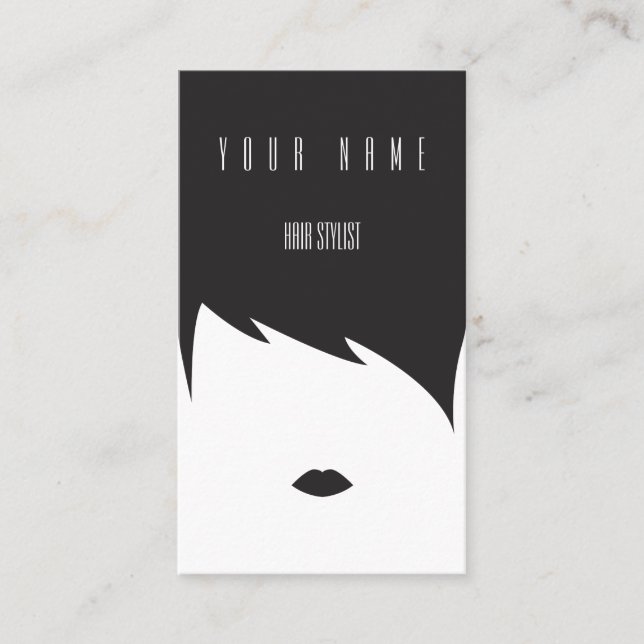 Customizable minimalist hair stylist business card (Front)