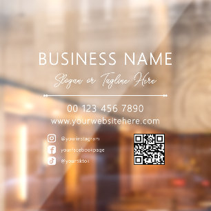 Customizable Minimalist Modern Small Business Window Cling