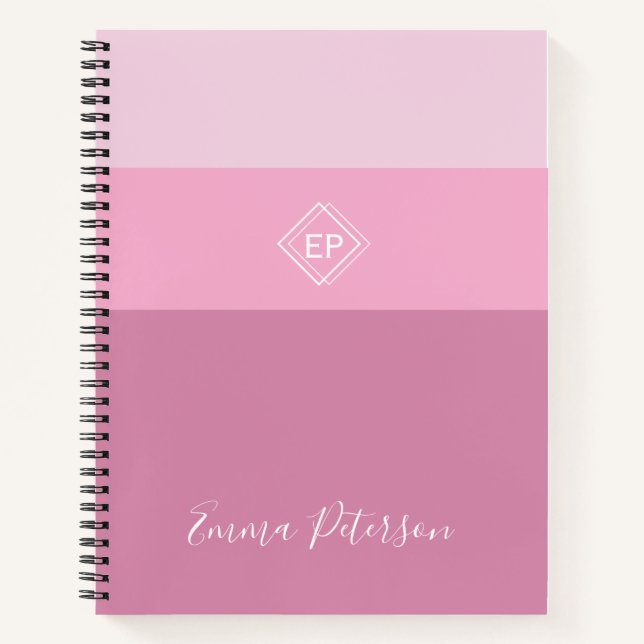 Customizable Minimalist Monogram  Notebook (Front)