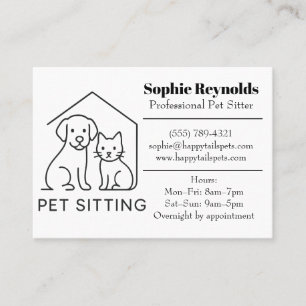 Customizable Minimalist Pet Sitter Business Card 