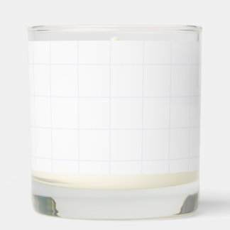 Customizable Minimalist White Grid Texture Scented Candle