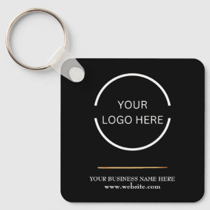 Customizable Minimalistic Company Logo and QR Code Keychain