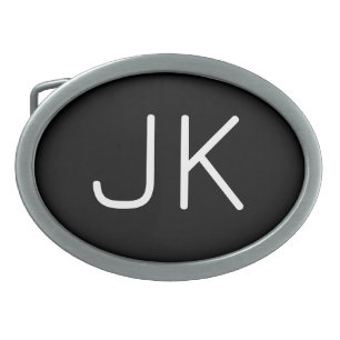 Customizable minimalistic initials name belt buckle