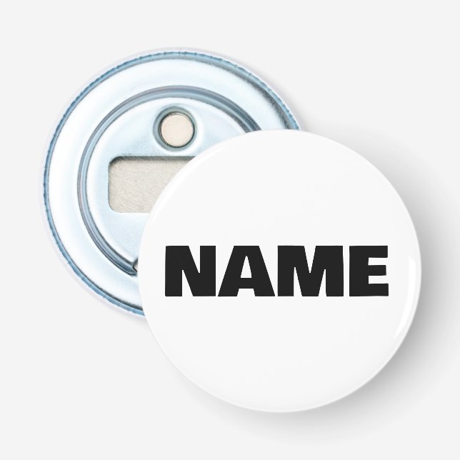 Customizable minimalistic initials name bottle opener (Front)