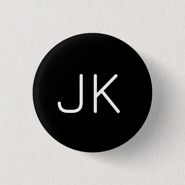 Customizable minimalistic initials name button (Front)