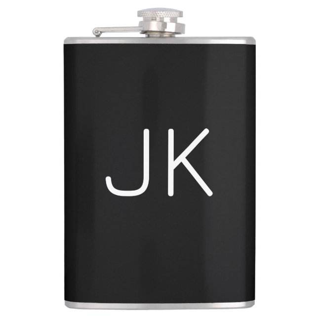 Customizable minimalistic initials name flask (Front)