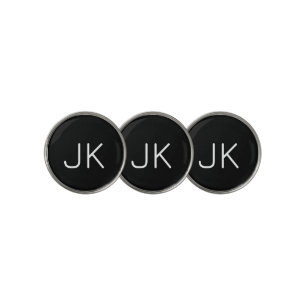 Customizable minimalistic initials name golf ball marker