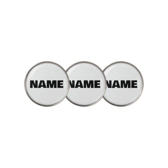 Customizable minimalistic initials name golf ball marker (3 Up)